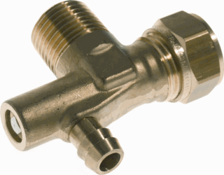 kniekoppeling met aftap 22x3/4"bt